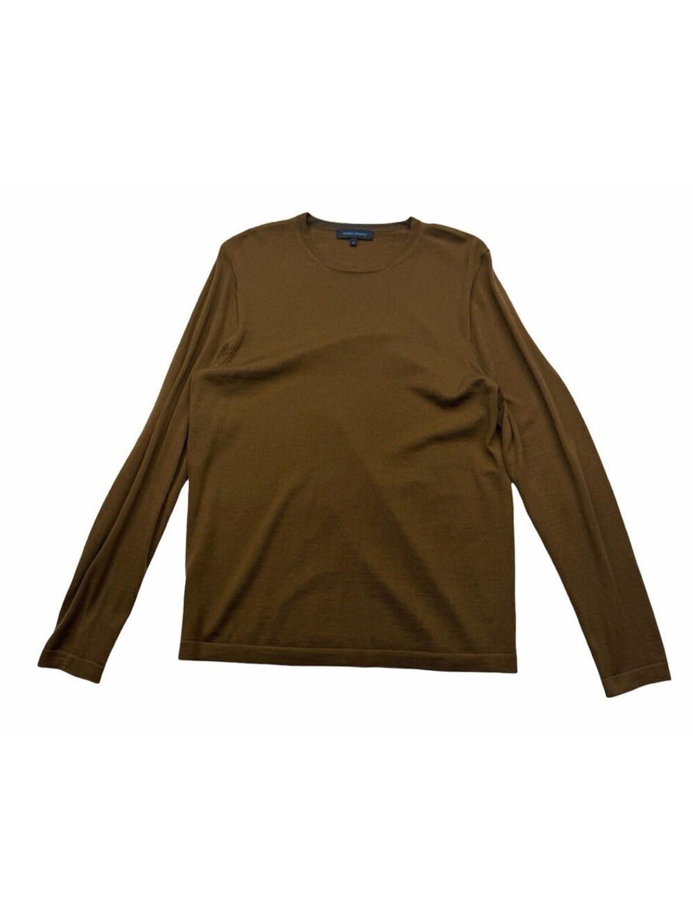 Patrick Assaraf Merino Wool Crewneck Sweater Brown Size M